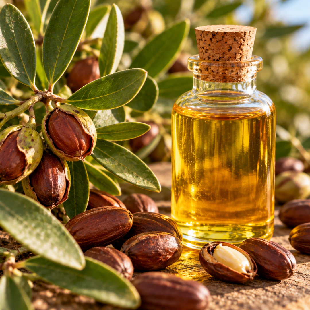 Óleo de jojoba e sementes de jojoba
